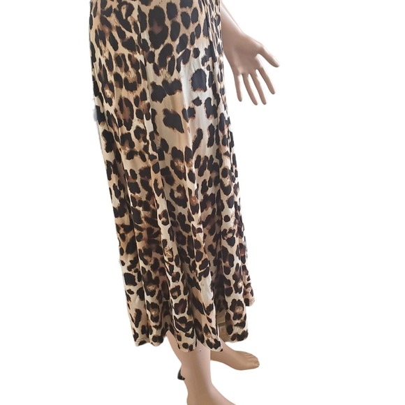 NEW Antthony Original Size 2X Leopard Print Pleated Stretch Midi Skirt - Picture 3 of 10